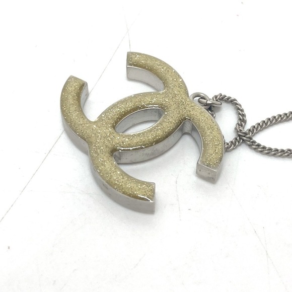 CHANEL Authentic Silver Logo Necklace - Picture 7 of 9